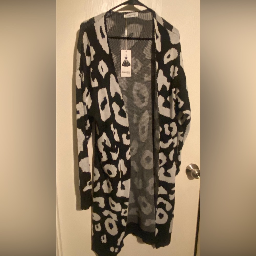 Long leopard cardigan